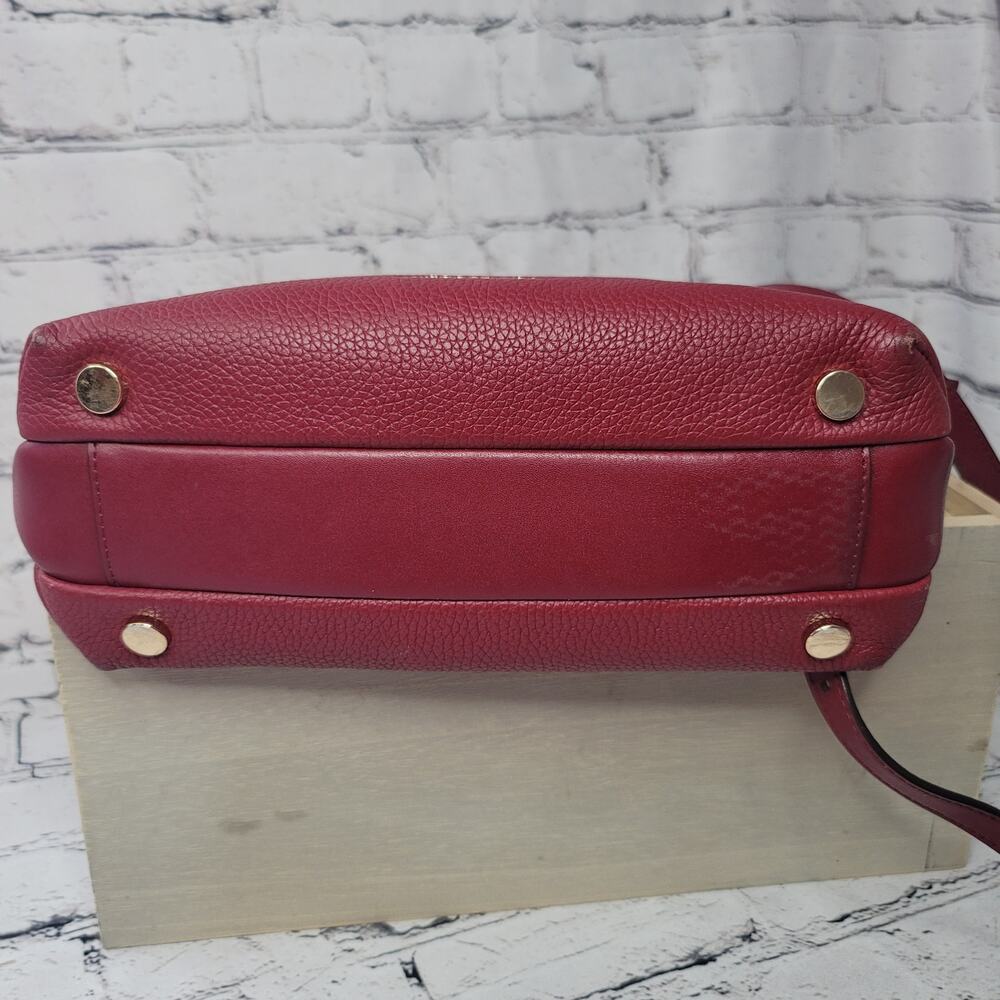 Michael Kors- Leather Satchel Crossbody- Burgundy in color- Small in size - Picture 7 of 10